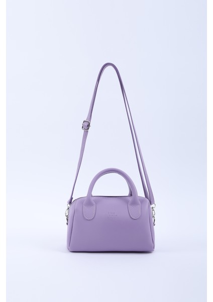 Lila SHK184 Suni Deri ,fermuarlı Tek Bölmeli ,askılı El, Kol ve Omuz Çantası