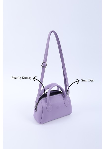 Lila SHK184 Suni Deri ,fermuarlı Tek Bölmeli ,askılı El, Kol ve Omuz Çantası indirimleri