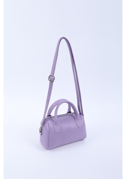 Lila SHK184 Suni Deri ,fermuarlı Tek Bölmeli ,askılı El, Kol ve Omuz Çantası