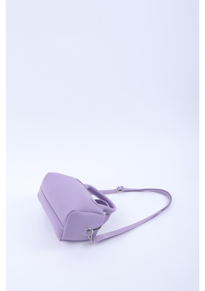 Lila SHK184 Suni Deri ,fermuarlı Tek Bölmeli ,askılı El, Kol ve Omuz Çantası