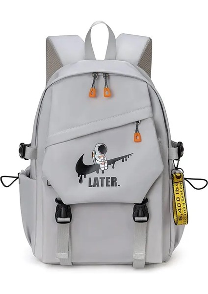 Astronot Baskılı Ortopedik Erkekler Dizüstü Bilgisayarlar Sırt Çantası Genç Okul Çantası Birincil Su Geçirmez Sırt Çantaları Naylon Çocuk Okul Bagscolor: Gri (Yurt Dışından)