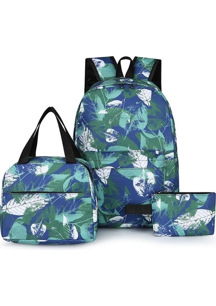 3pcs/set Genç Sırt Çantası Okul Çantası Ayarlanabilir Kayış Moda Seyahat Sırt Çantası Su Geçirmez Sırt Çantası Çocuk Çocuk Sırt Çantası Rengi: Yeşil (Yurt Dışından)