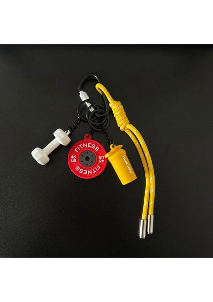 Spor Fitness Çantası Kolye Mini Dumbbell Su Kupası Anahtar Kamera Cep Telefonu Sırt Çantası Aksesuarları Erkek Kadınlar Y2K Moda Renk: A07 (Yurt Dışından)