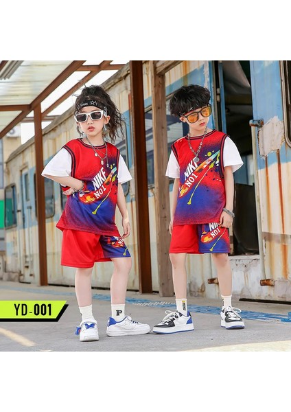 Çocuk Basketbol Forması Çocuk Takımı Eğitim Tekdüze Hızlı Kuruyan Moda Rahat Erkek Kız Gömlek Spor Giyim Eşofman Rengi: 001-KIRMIZI/ÇOCUK Boyutu: Boyut 16 (90-100CM) (Yurt Dışından)