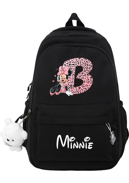Minnie Siyah Sırt Çantası Öğrenci Mektup Kitap Çanta Kız Dizüstü Bilgisayar Çantası Teenage Seyahat Çantası Rucksack Unisex College Bilgisayar Bagcolor: 001 (Yurt Dışından)