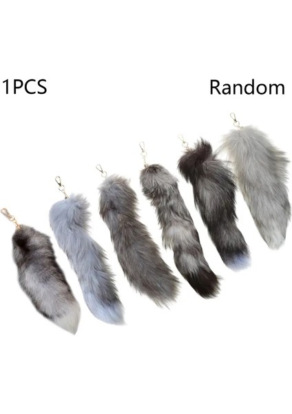Sevimli Hayvan Kuyruğu Anahtarlık Kişiselleştirilmiş Kürk Kolye Anahtar Zinciri Çantalar Cazibe Anahtarları Tutucu Kadın Için Anahtarlık Hediyesi Kız Rengi: Stil A 40CM (Yurt Dışından)