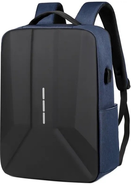 Moda Iş Sırt Çantası Erkekler Sert Kabuk Su Geçirmez Bilgisayar Sırt Çantası Çok Fonksiyonlu USB Edilebilir Hırsızlık Önleyici Seyahat Bagcolor: Mavi (Yurt Dışından)