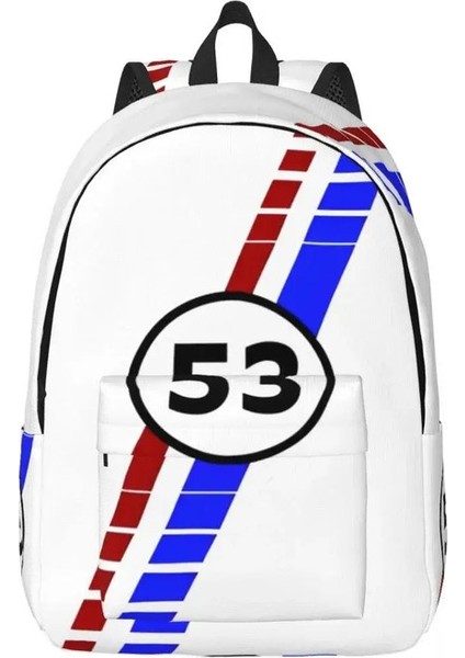Herbie Numarası 53 Pocket Öğrencisi Iş Yarış Arabası Meraklıları ile Moda Sırt Çantası Stripe Daypack Erkekler Kadın Dizüstü Omuz Çantası Renk: 3/boyut: Çocuklar Için (Yurt Dışından)