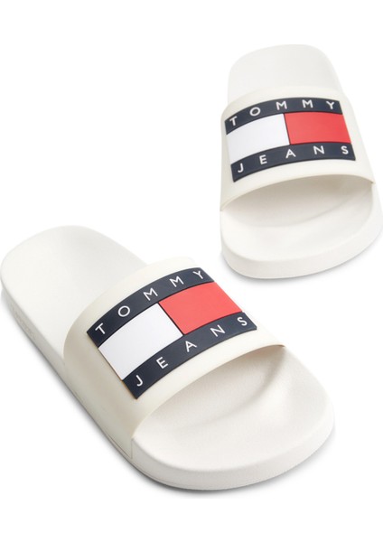 TOMMY JEANS POOL SLIDE ES Ekru Erkek Terlik fiyatları