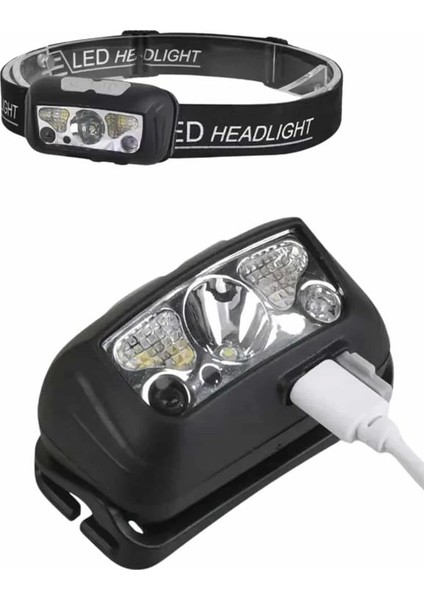 Sensörlü Şarjlı Type-C Şarj Işıklı Kafa Lambası Kamp Lambası indirimleri