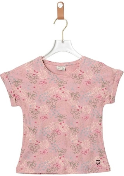 Çiçek Baskılı Tshırt Pembe