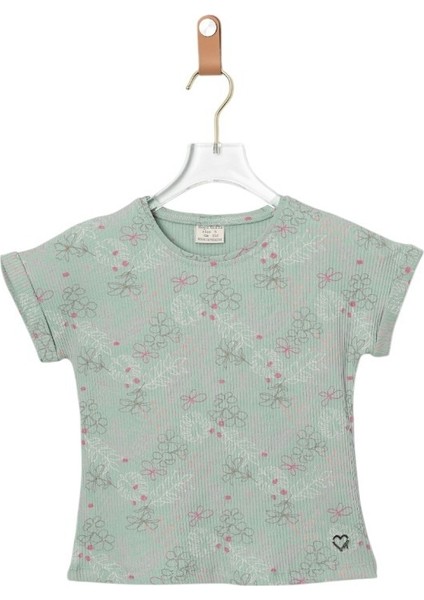 Çiçek Baskılı Tshırt Yeşil
