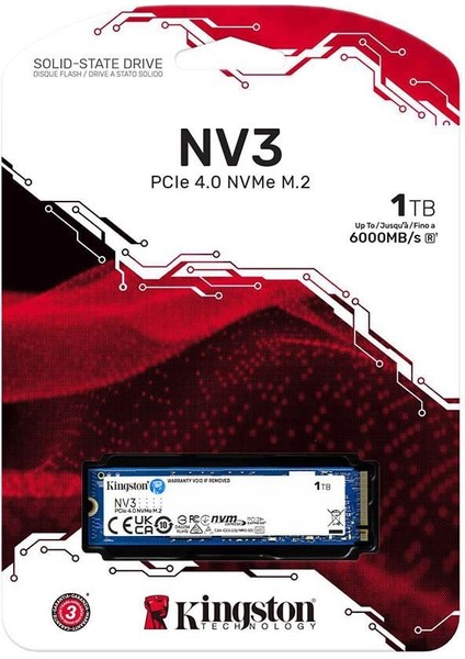 Kıngston SNV3S 1tb Nv3 M.2 Nvme 6000/4000MB/S SNV3S/1000G