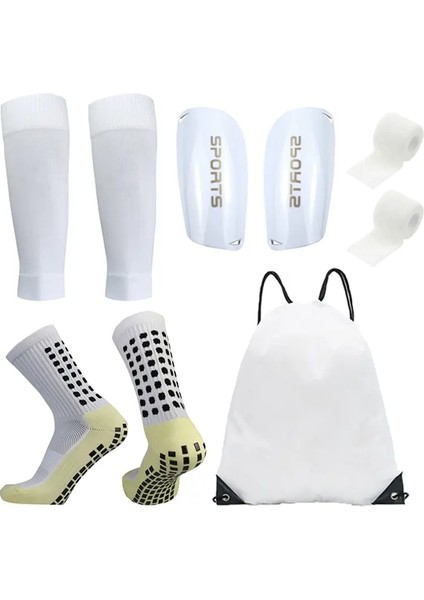 5 Adet Futbol Çantası Futbol Çorapları Gençler Erkekler Spor Kavrama Çorapları Futbol Bacak Kapağı Bandaj Shin Pedler Futbol Antrenmanlı Renk: Beyaz/beden: L (Yurt Dışından)