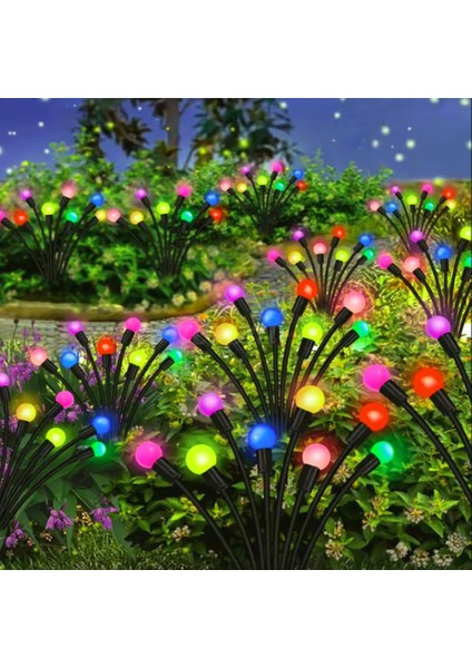 Solar 8 Top Çok Renkli Ateş Böceği LED Bahçe Aydınlatma Solar Rgb Bahçe Süsü