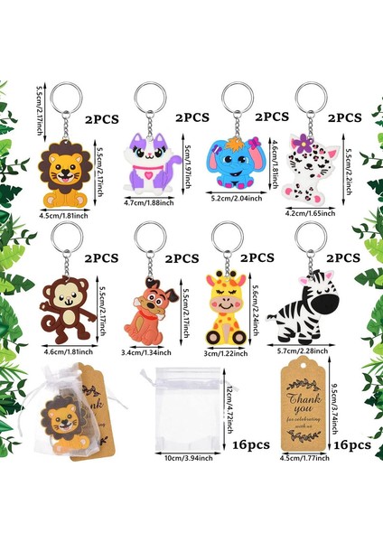 48 Adet Sevimli Orman Hayvan Anahtar Zincirleri, Anahtar Yüzük, Etiketler, Erkek ve Kız Doğum Günü Için Organze Çantaları, Bebek Duşak: 48PCS Bir Set (Yurt Dışından)