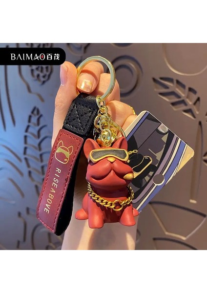 Sevimli Köpek Bulldog Keychain Çanta Kolye Reçine Dövüş Fransız Anahtarlama Renkli Araba Anime Ana Ana Zincirleri Biblo Mücevher Hediyesi: 1 (Yurt Dışından)