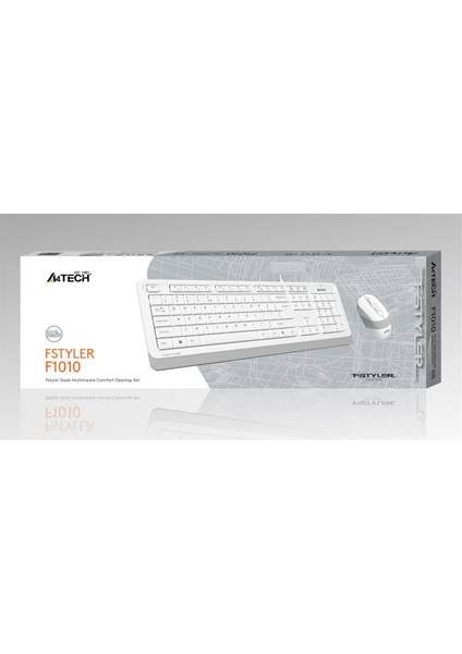 A4 Tech F1010 Q Usb Beyaz Fn-Mm Klv+Optik Mouse Set