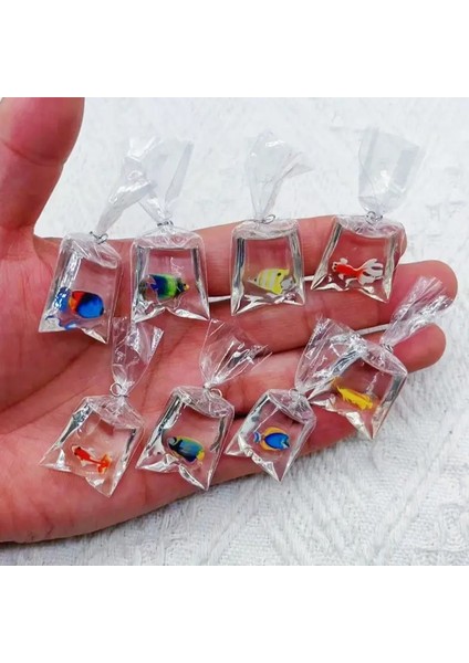 10PCS Mercan Balık Torbası Reçineleri Cazibe Okyanus Şeffaf Küçük Balık Su Torbası Takı Kolye Takı El Yapımı Diy Materyal Renk: 1 (Yurt Dışından)