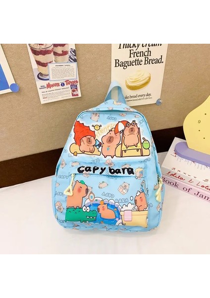 Sevimli Büyük Kapasite Capya Backpack Nefes Alabilir Ultra Işık Öğrenci Schoolbag Karikatür Naylon Kitap Çanta Kırtasiyesi Okula Geri Renk: M-Blue (Yurt Dışından)