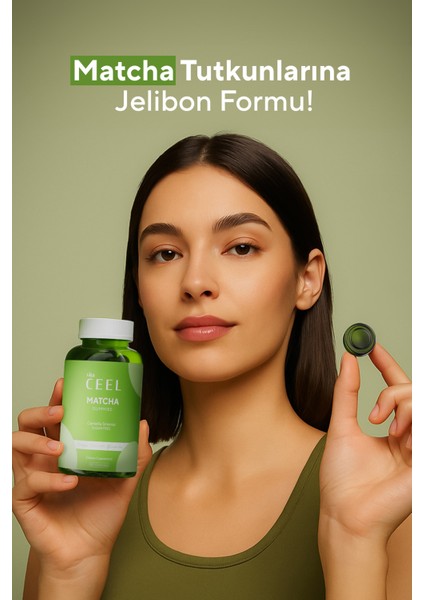 2'li Matcha Gummy, Yeşil Çay Içerikli Çiğnenebilir Vegan Gummy indirimleri