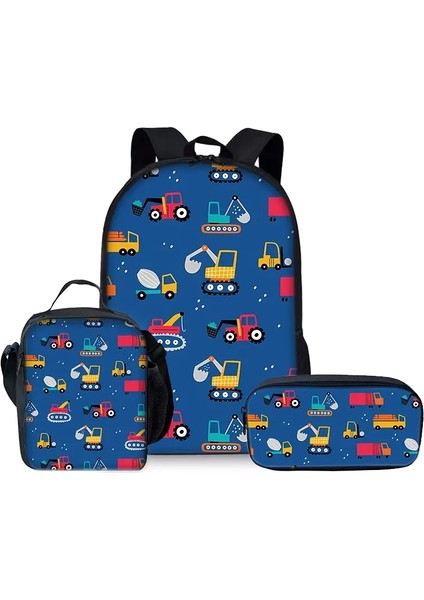 Sıcak Satış 3pcs/set Karikatür Araba Baskı Okul Çantaları Erkek/kızlar Karikatür Kitap Çantaları Set Sırt Çantaları Okul Hediyesi (Yurt Dışından)