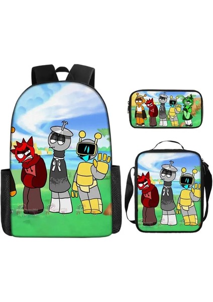 3pcs Game Sprunki 40CM/15.7INCH Sırt Çantası 3 Pcs Set Dalı Okul Çantaları Omuz Çantası Kalem Kılıf Bilgisayar Kitap Çantalar 3 Pcs Set Renk: L (Yurt Dışından)