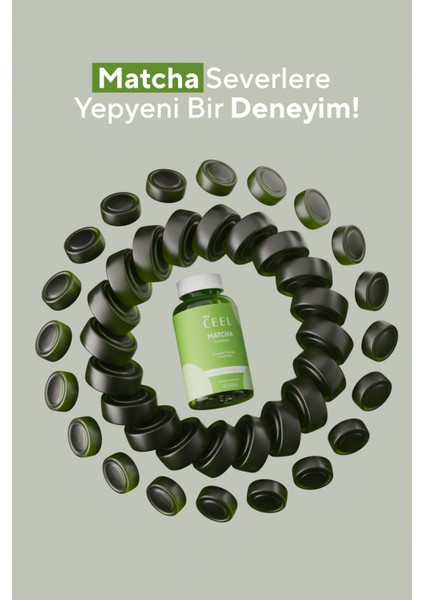 Matcha Gummy, Yeşil Çay Içerikli Çiğnenebilir Vegan Gummy modelleri