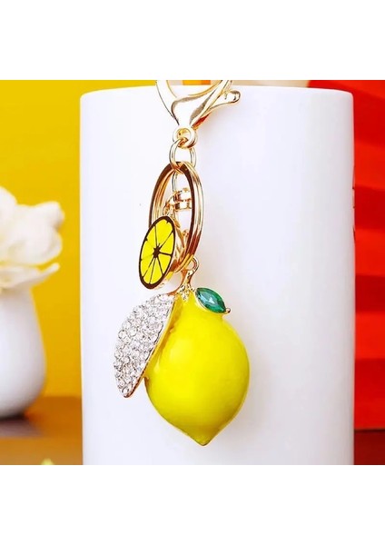 3D Meyve Keying Limon Charm Kolye Kristal Rhinestone Anahtarlık Çanta Çantası Araba Partisi Düğün Hediyesi Koleksiyonu: A (Yurt Dışından)