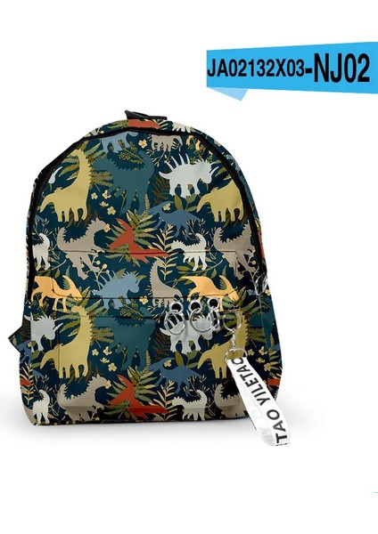 Karikatür Popüler Dinozor Okulu Çanta Erkek Kız Kızlar Sevimli Küçük Seyahat Çantaları 3D Baskı Oxford Su Geçirmez Ana Zincir Defter Sırt Çantaları Renk: Kahverengi (Yurt Dışından)