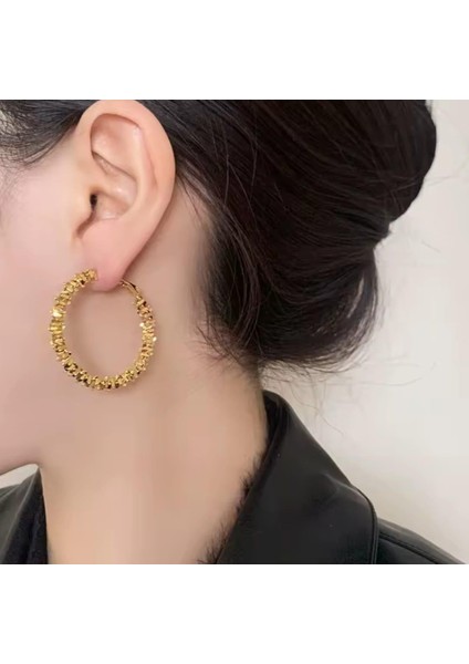 Işıltılı Gold Çelik Takı Seti 347 Kolye Ayarlanabilir Bileklik Küpe Tasarım Kararmaz Antialerjik modelleri