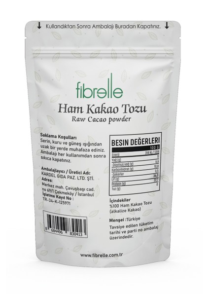Ham Kakao Tozu 150G / Raw Cacao Powder 150G fiyatları