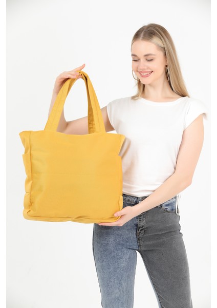 Hardal U25 Kanvas Kumaş, 3 Bölmeli, Fermuarlı, Yan Cep Detaylı ,askılı ,el, Kol ve Omuz Çantası modelleri