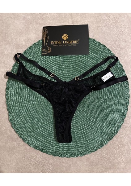 Intive Kalp Aksesuarlı Dantelli Arkası Tül Detaylı Tasarım Tanga indirimleri