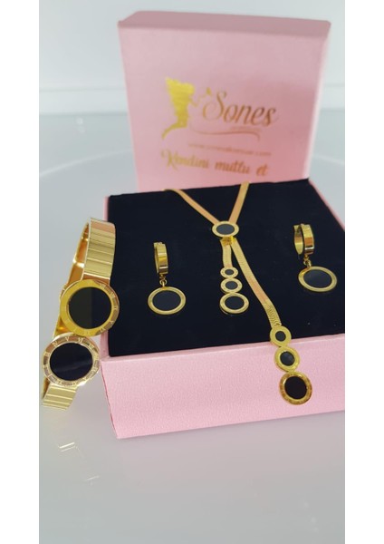 Gece Gold Çelik Takı Seti 332 fiyatları