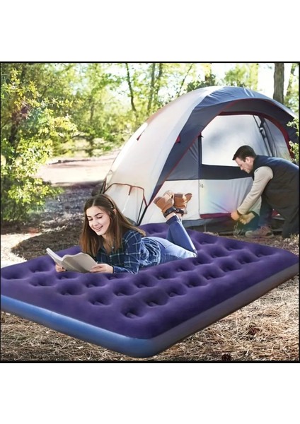 Çift Kişilik 192X152X22 cm Kamp Tatil Şişme Yatak Kamp Yatağı modelleri