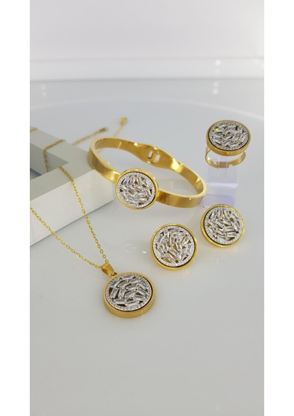 Moon 4lü Hediye Çelik Takı Seti SNS16 Kolye Küpe Bileklik Yüzük Takı kutusunda gönderilmektedir fiyatları