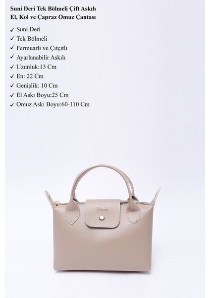 Vizon SHK135 Suni Deri, Tek Bölmeli, Çift Askılı El, Kol ve Çapraz Omuz Çantası modelleri