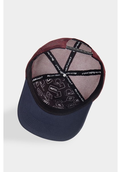 Made In 1987 Logolu Lacivert-Bordo Trucker Şapka modelleri
