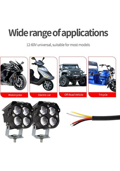 Offroad Sis Lambası Kırmızı Gündüz Ledli Çakarsız 7.8 x 7.8 x 7.1cm Set 12-60V / LASS366-1 fırsatları