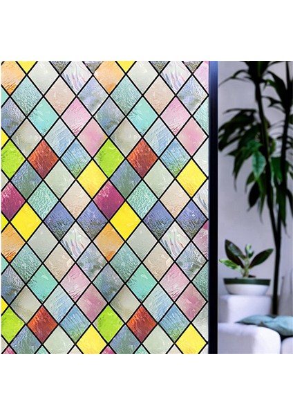 Gizlilik Pencere Filmi, Vitray Gökkuşağı Pencere Folyosu, Ev, Ofis Için Yapıştırıcısız 3D Dekoratif Pencere Çıkartmaları 45CM (Yurt Dışından) fiyatları