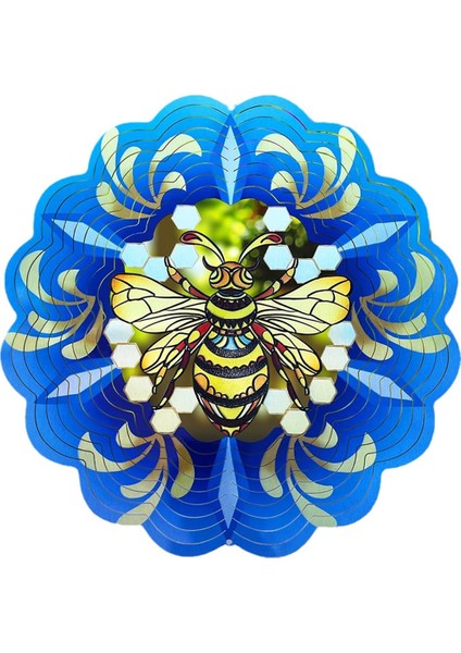 Arı Rüzgar Döndürücüler 3D Asılı Rüzgar Döndürücü Arı Süsü Hediyeleri, Açık ve Kapalı Dekor Için Demir Rüzgar Kinetik Heykeli (Yurt Dışından)