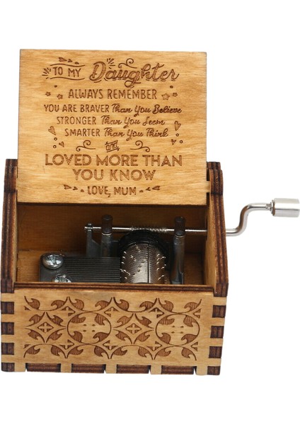 Ahşap Müzik Kutusu Anneden Kıza - Sen Benim Güneşimsin Kazınmış Noel Hediyesi El Kranklı Ahşap Müzik Kutusu Güneş Işığı El Sanatları (Yurt Dışından)