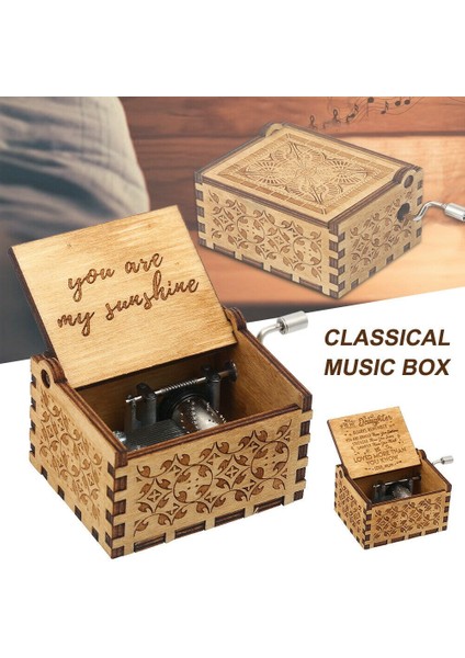 Ahşap Müzik Kutusu Anneden Kıza - Sen Benim Güneşimsin Kazınmış Noel Hediyesi El Kranklı Ahşap Müzik Kutusu Güneş Işığı El Sanatları (Yurt Dışından) fiyatları