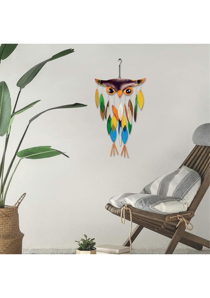 Baykuş Rüzgar Çanı, Demir Halk Sanatı Baykuş Modeli Tasarım Duvara Asılan Ev Sanat Dekoru Için Rüzgar Çanları, Güzel Apartman Odası (Yurt Dışından)