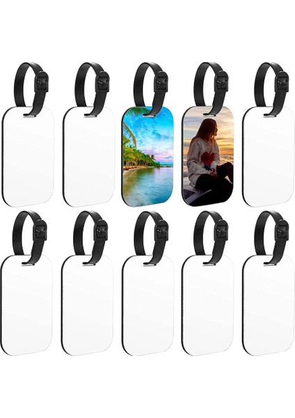 10 Adet Süblimasyon Boş Bagaj Etiketleri Beyaz Boş Seyahat Çantası Bagaj Etiketleri Askılı Çift Taraflı Bavul Etiket Etiketi (Yurt Dışından)