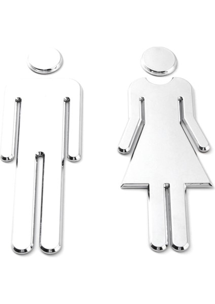 Tuvalet Kapı Levhası Erkek Kadın Tuvalet Levhası Levhası Misafir Tuvalet Levhası Kapı Dekorasyonu Kendinden Yapışkanlı Banyo 12 cm Yükseklik (Yurt Dışından)