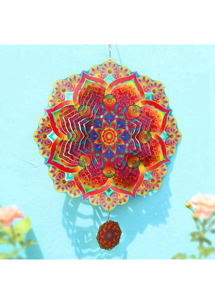 Mandala Rüzgar Spinner Metal 3D Dönen Rüzgar Çanları Lüks Sanat Bahçe Asılı Dış Mekan Dekorasyon (Yurt Dışından) modelleri