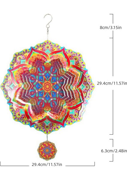Mandala Rüzgar Spinner Metal 3D Dönen Rüzgar Çanları Lüks Sanat Bahçe Asılı Dış Mekan Dekorasyon (Yurt Dışından) indirimleri
