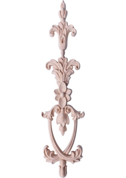 1x Ahşap Oyma Köşe Onlay Aplike Boyasız Çerçeve Çıkartması Ev Dekor 25X6 cm (Yurt Dışından)